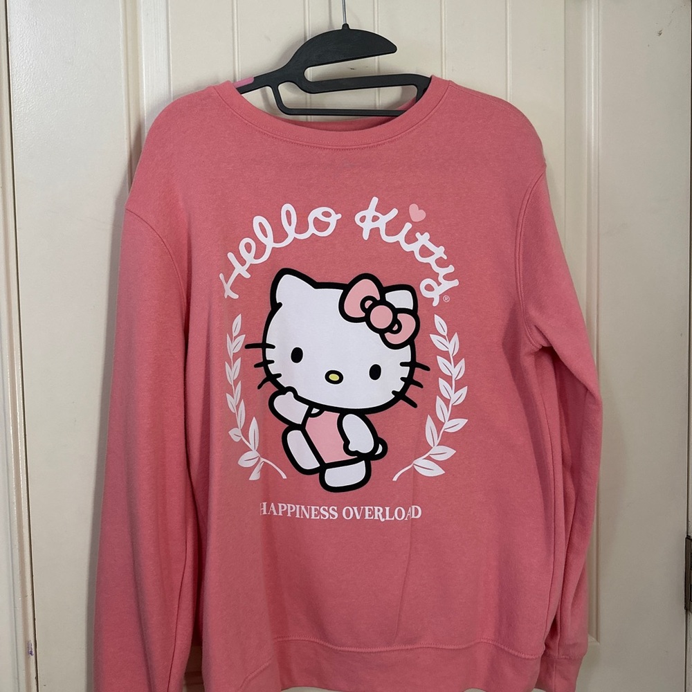 Hello Kitty Coral Pink Crew Neck Sweater